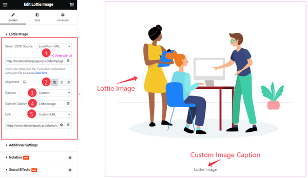 Lottie Image Section