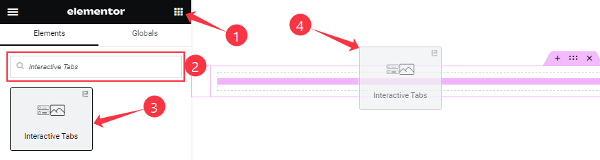 Inserting The Interactive Tabs Widget