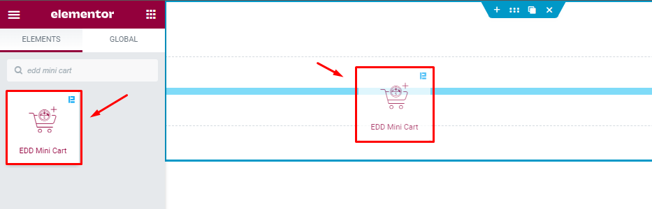 inserting edd mini cart widget