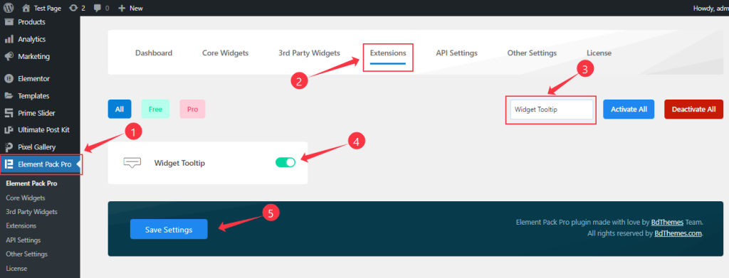 Enabling The Elementor Widget Tooltip Extension