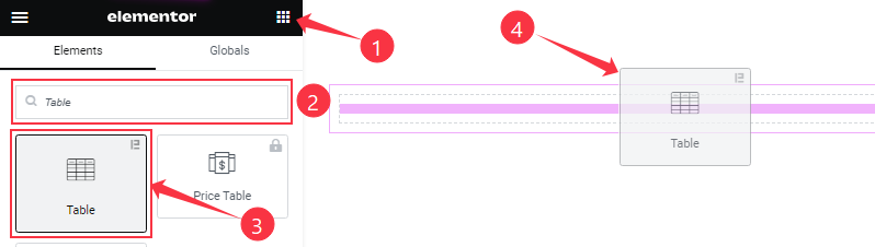 Inserting The Table Widget