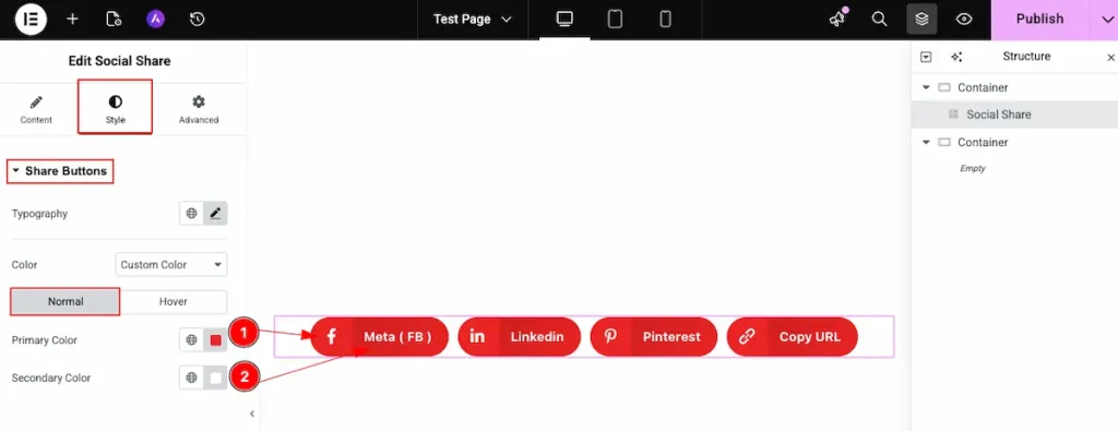 Style Button share 3 custom 2 normal - BdThemes