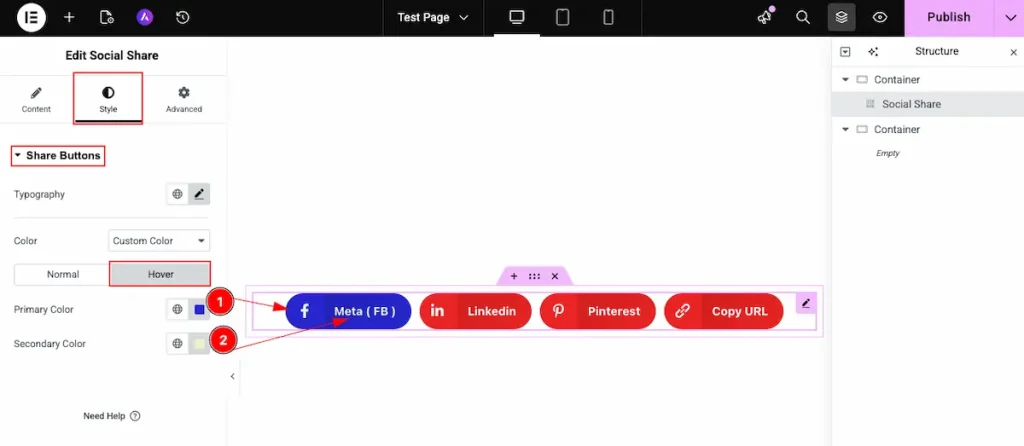Style Button share 3 custom 3 hover - BdThemes
