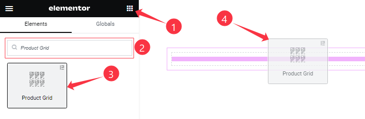 Inserting The Product Grid Widget