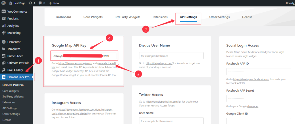 Set The Google Map API Key