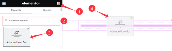 Inserting The Advanced Icon Box Widget