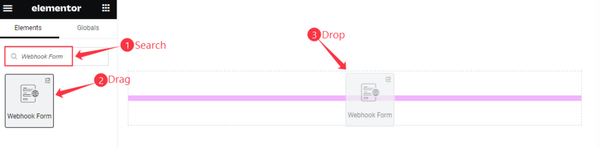 Insert Webhook Form widget