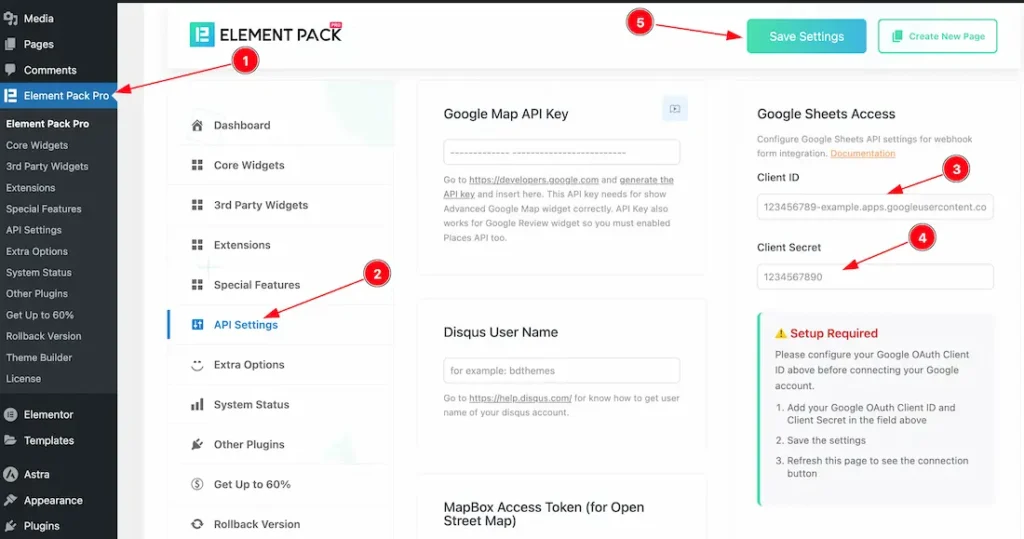 Guide to Connect and Adding Google Sheets API Key and Client ID