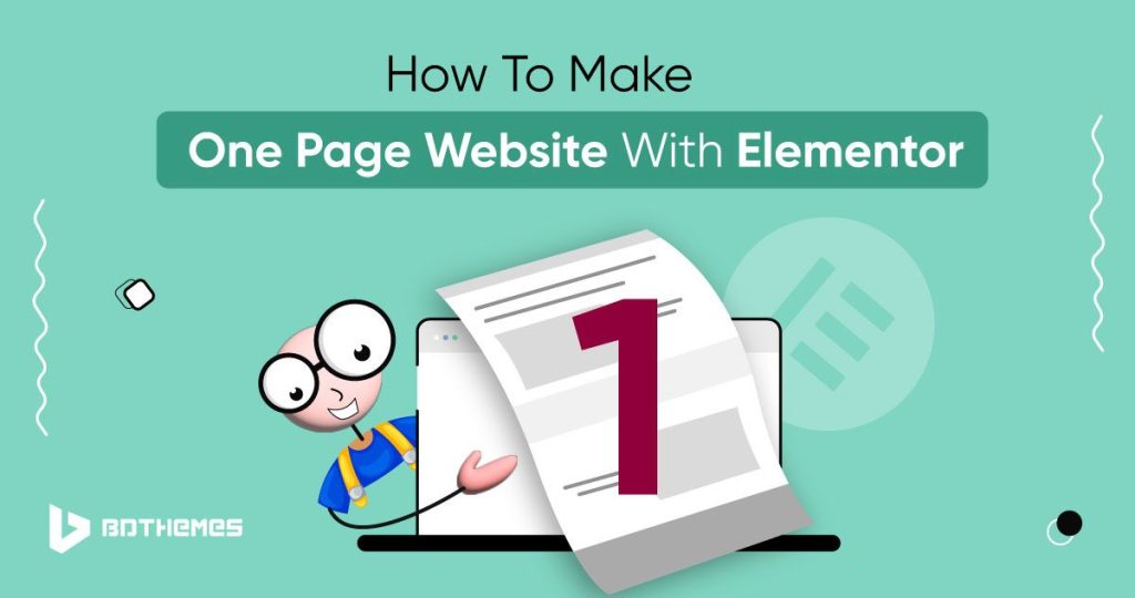 how to make one page website with Elementor