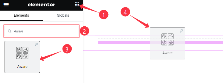 Inserting The Aware Widget