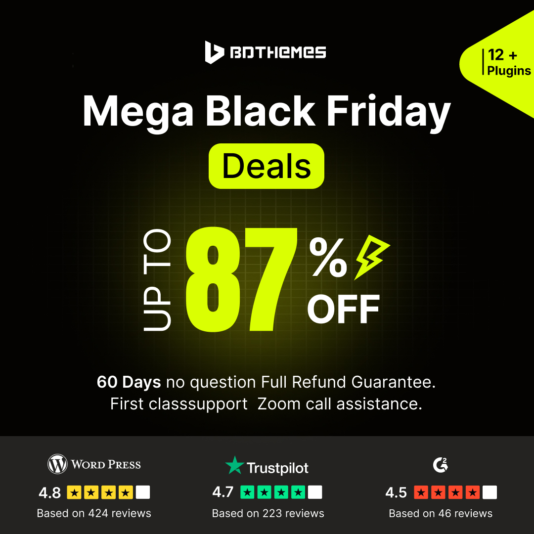 Best WordPress Black Friday Deal - BDthemes Mega Black Friday Deals
