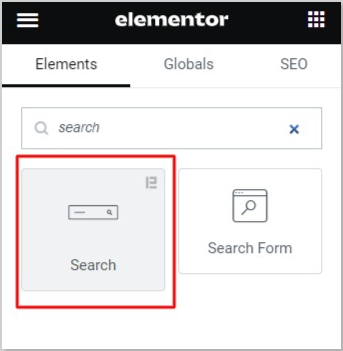 Element packs Search widget add to a wordpress website with Elementor - BdThemes