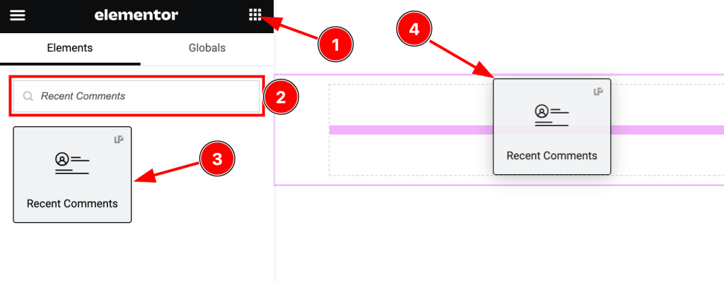 Inserting The Recent Comments Widget