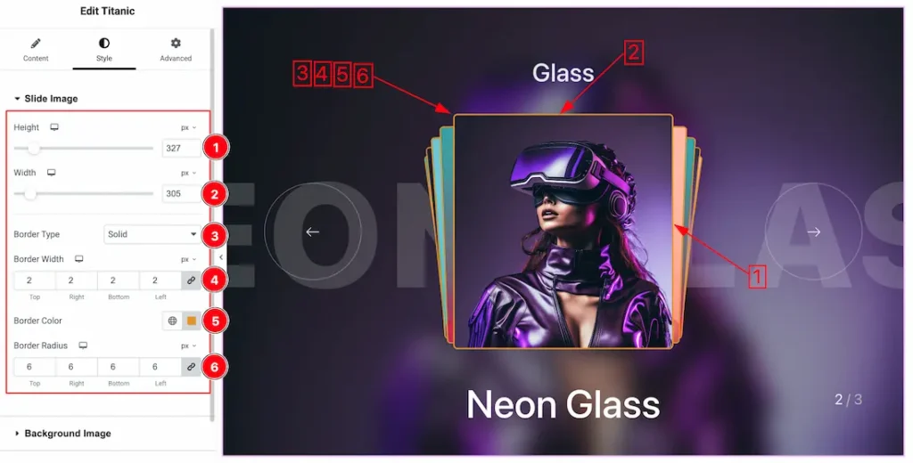 Work with The Style Tab of the Titanic Slider