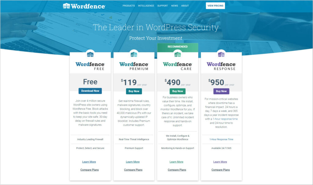 best WordPress security plugin - wordfence price