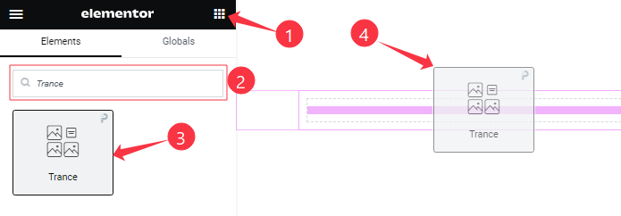 Inserting The Trance Widget