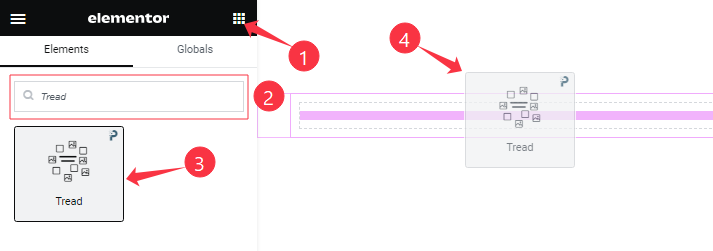 Inserting The Tread Widget