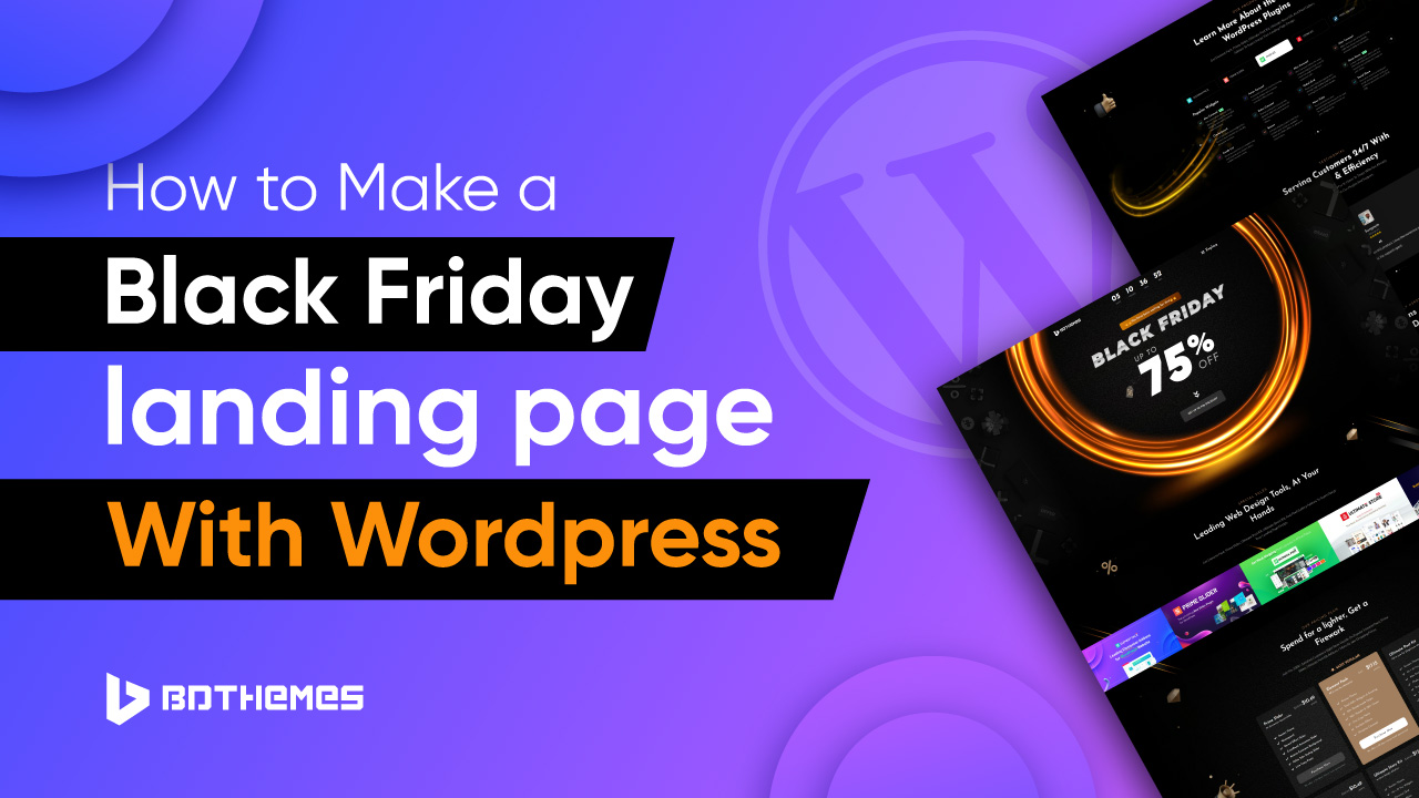 how to make a Black friday landing page with wordpress
