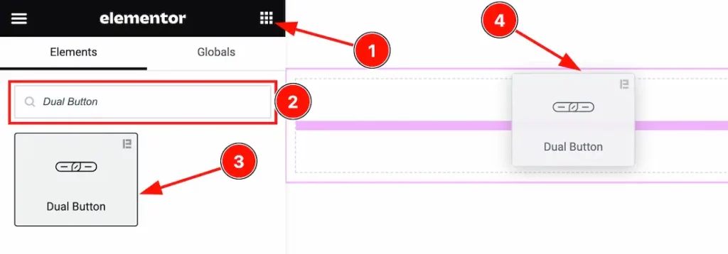 Inserting The Dual Button Widget