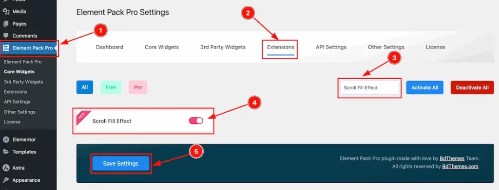 Enabling The Scroll Fill Effects Extension