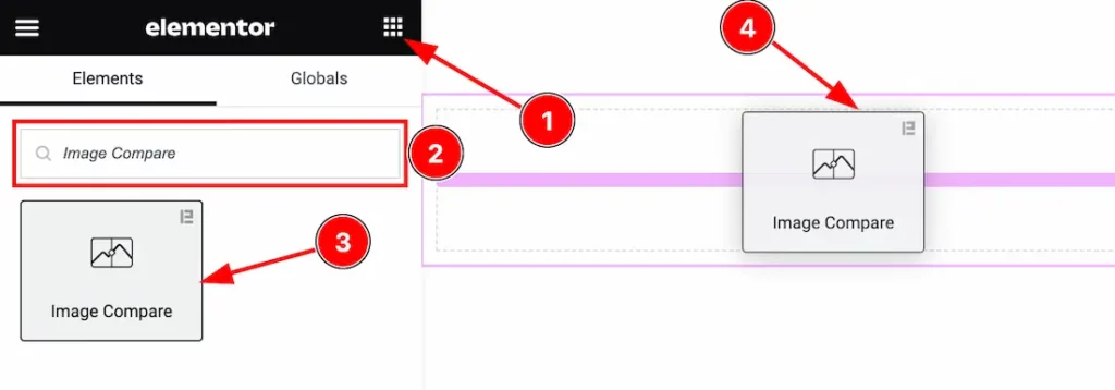 Inserting The Image Compare Widget