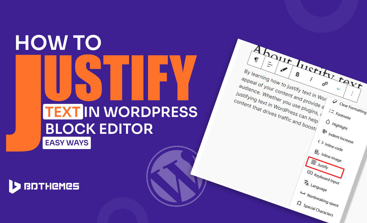 How to Justify text in Wordpress - BdThemes