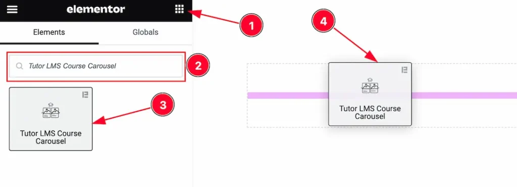 Inserting The Tutor LMS Carousel Widget