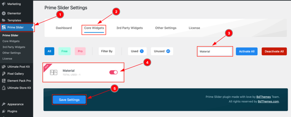 Enable Material Slider Widget