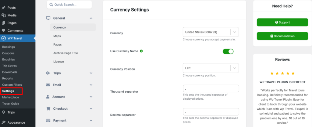 wp-travel-settings