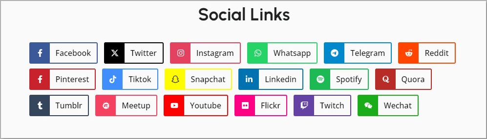 social links block - Zoloblocks