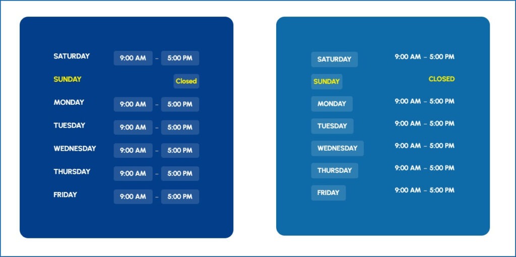 Business hours - Zoloblocks