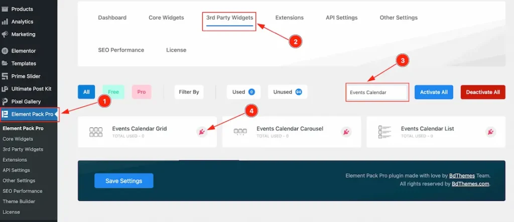 Download And Activate The Events Calendar Plugin