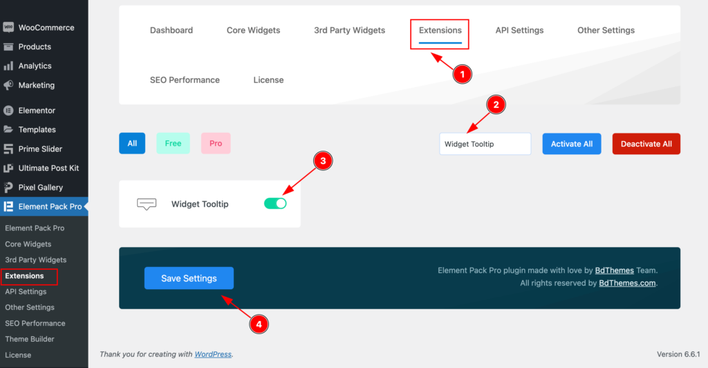 activate the tooltip extension - BdThemes