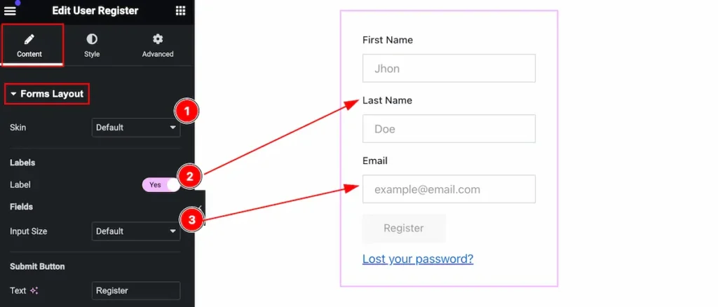 form layout - BdThemes