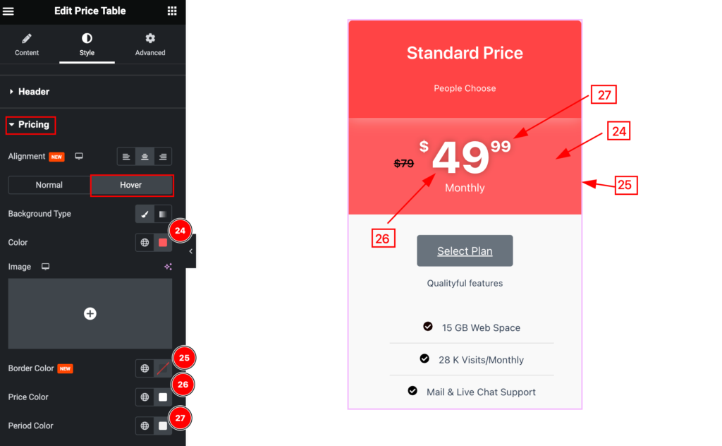 pricing hover - BdThemes