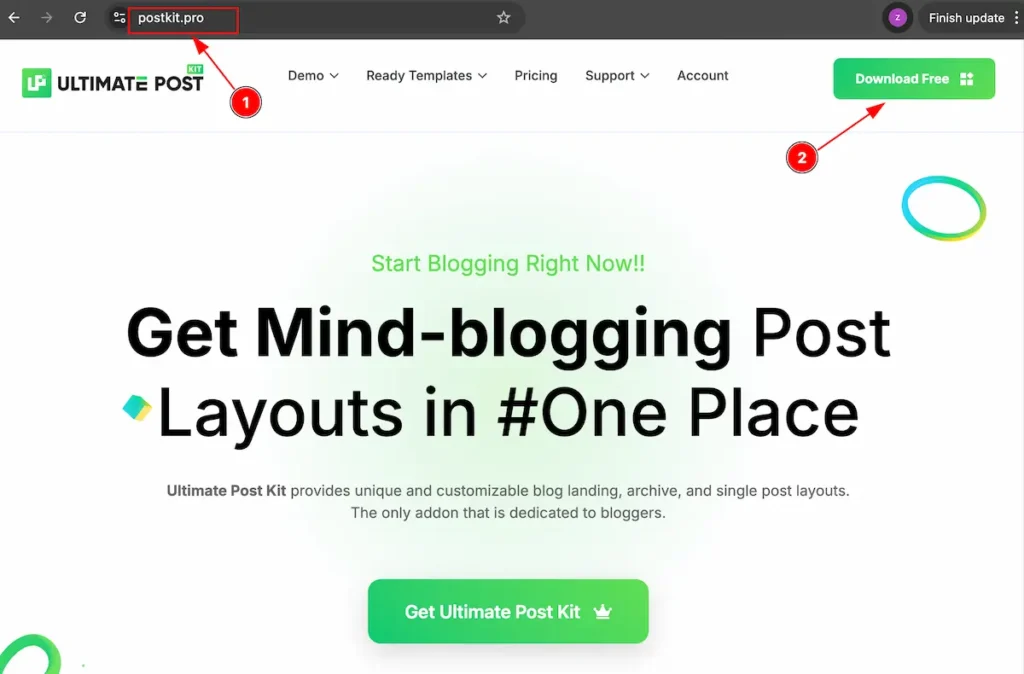 Download Ultimate Post Kit from Website - BdThemes