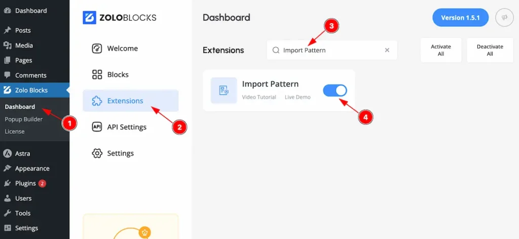 Enable the import pattern - BdThemes