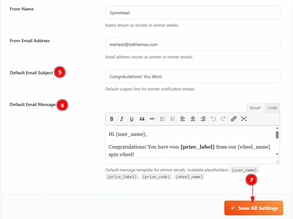 Settings Email 02 - BdThemes