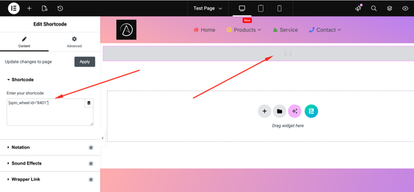How to use the shortcode to visible the Spin Wheel