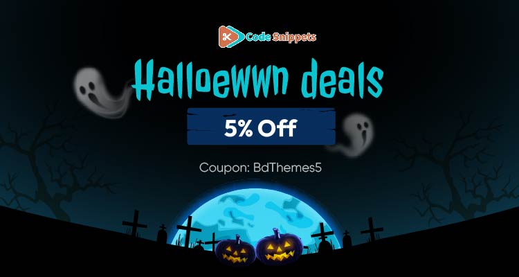 code snippets halloween deal - BdThemes