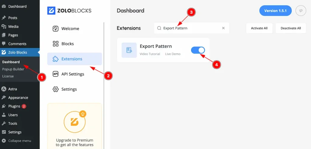 enable export pattern extension - BdThemes