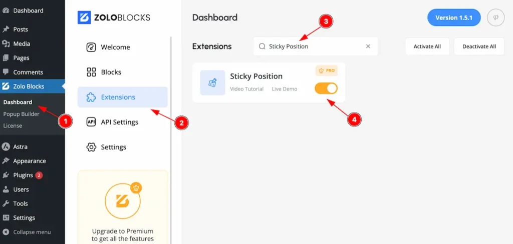 enable the sticky position - BdThemes