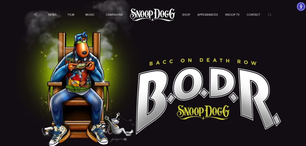 Snoop Dogg - Elementor website examples