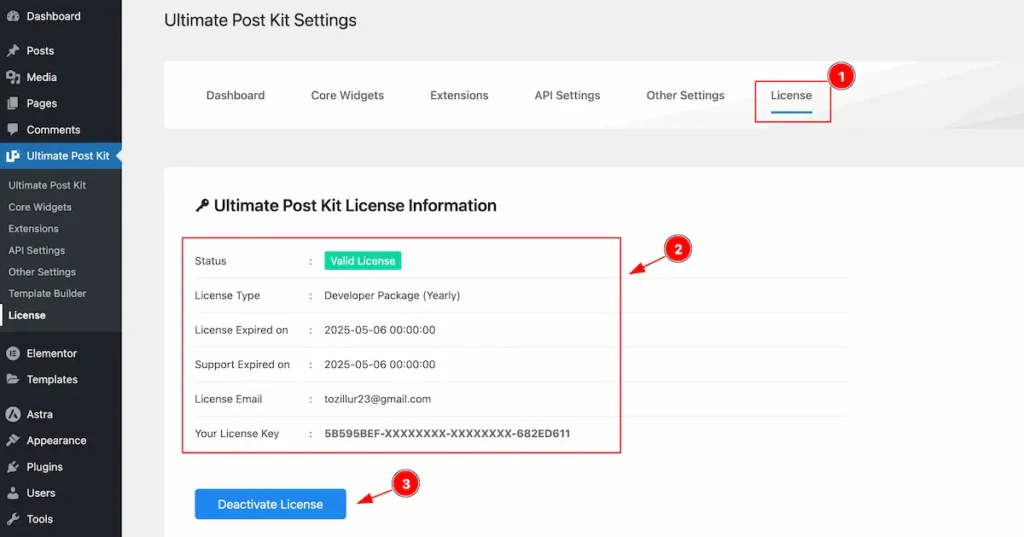 license imformation - BdThemes