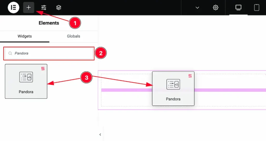 Inserting The Pandora Slider widget