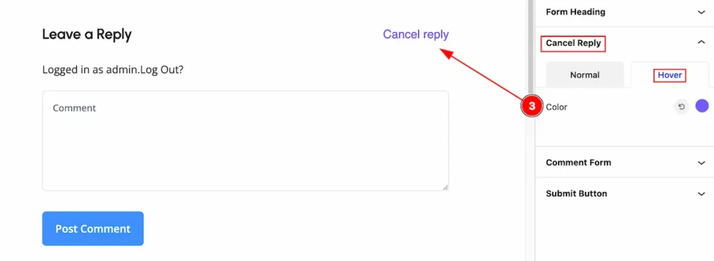 Cancel reply hover - BdThemes