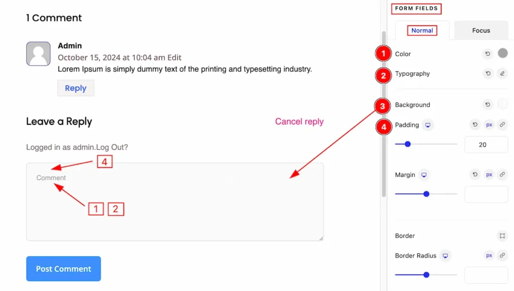 comment form fields normal - BdThemes