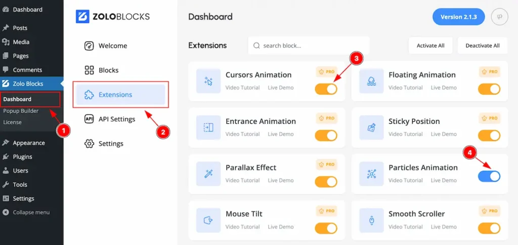 extensions blocks - BdThemes