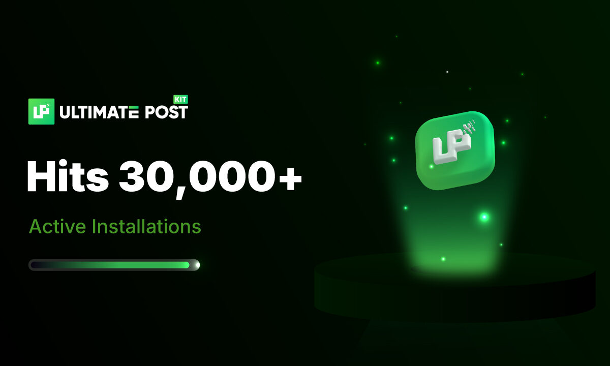 Ultimate post Kit hits 30000 Active Installations - BdThemes