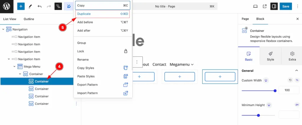 duplicate container - BdThemes